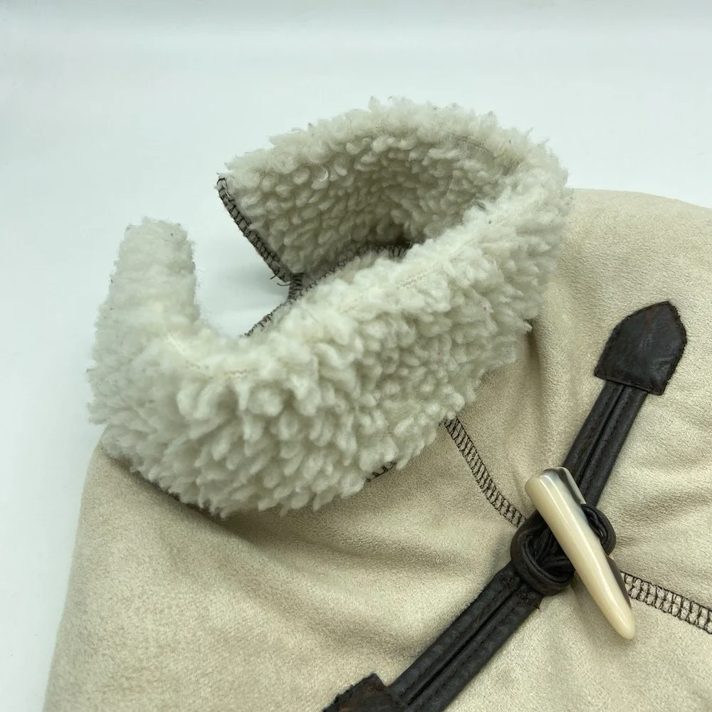 Companion Road Doggy Size Medium Sherpa Faux Suede Jacket Quiet Luxury Cabincore